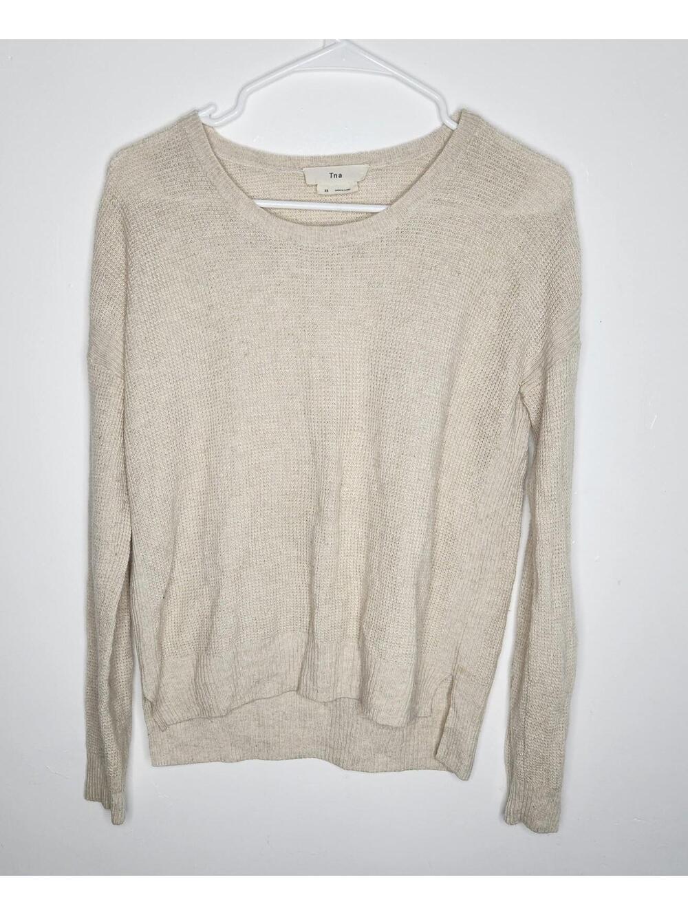 Tna Sweater Womens XS Wool Blend Alpaca Pullover Crewneck Lightweight Casual